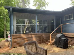 Cozy Screened Porch with Ambient Lighting