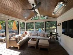 Screened Porch with Built-In Planters